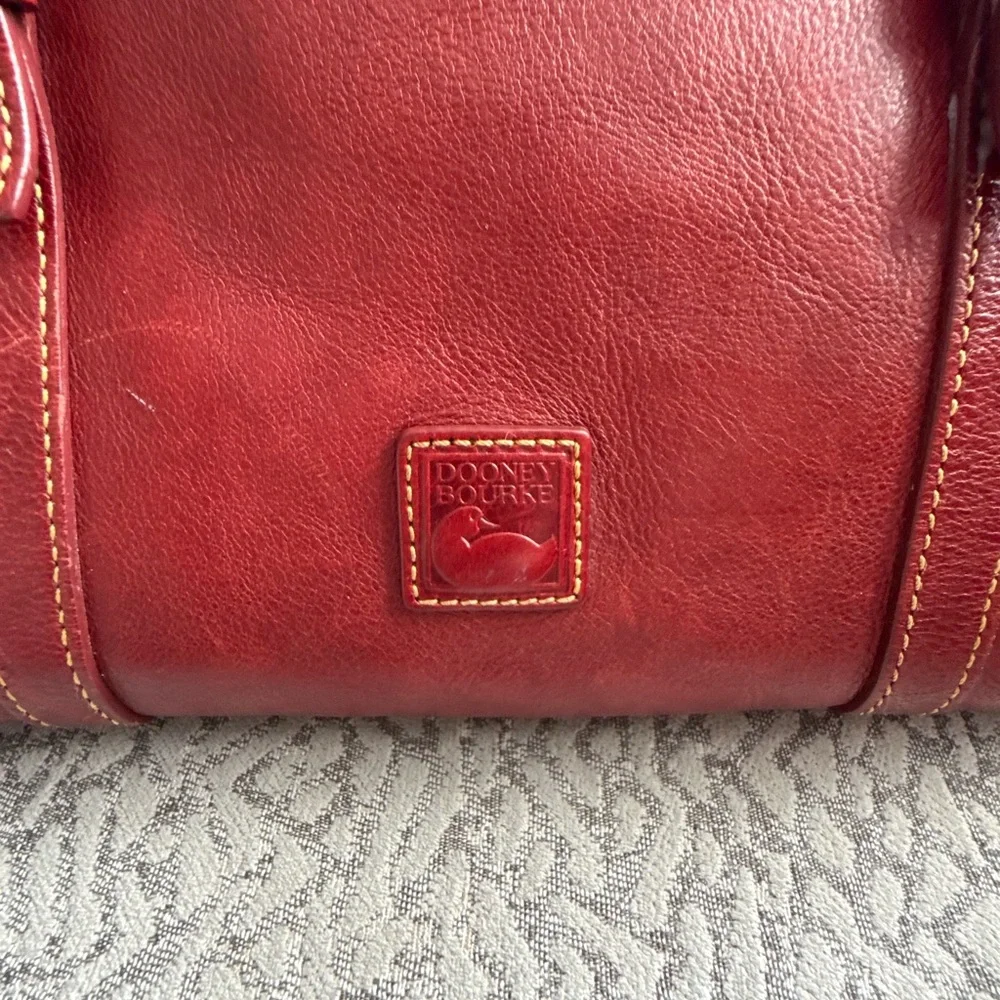 Dooney & Bourke Florentine Leather Domed Buckle Satchel in Bordeaux